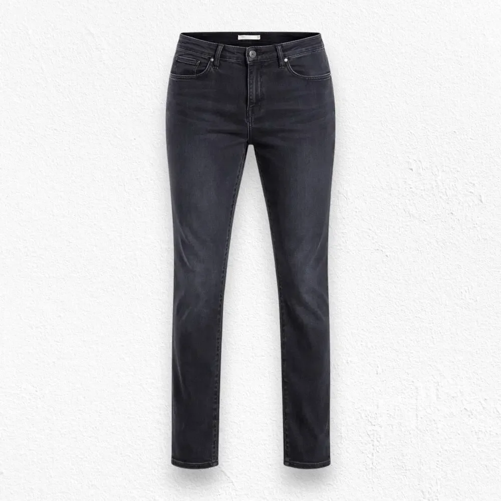 Levi's 721 Skinny Black Charcoal Gray High Waisted Slim Skinny Leg Jeans Size 32